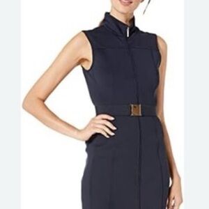Tommy Hilfiger Navy Sleeveless Dress with Belt